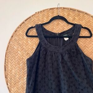 WOMEN’S J.‎ CREW BLACK EYELET EMBROIDERED SLEEVELESS STYLISH SUMMER DRESS